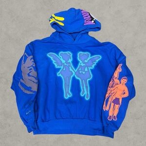 Drake Related Hoodie Mens Medium Blue FATD For All The Dogs Tour Merch Rare